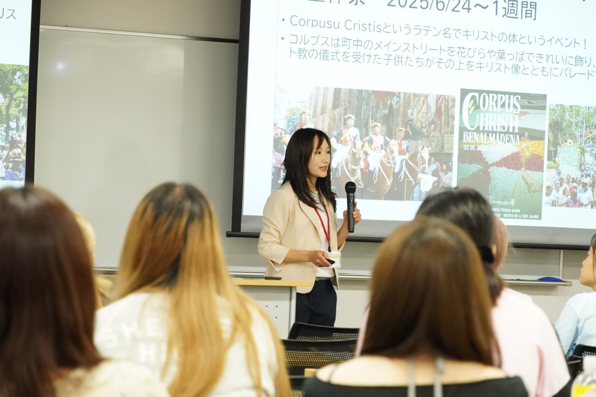 就活に役立つ留学！「国際理解とキャリア形成」の授業でアンジェラス留学の中根なゆた氏の講演が行われました。